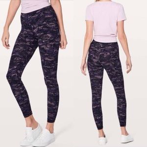 Lululemon purple camo/snakeskin align leggings full length size 4